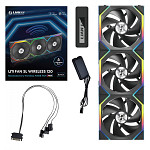 Kit Fan Com 3 Unidades Lian Li Uni Fan SL Wireless, ARGB, 120mm, Black, 12SL1W3B