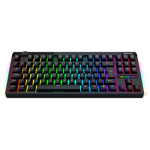 Teclado Magnético Gamer Redragon Otiim, TKL, RGB, 8000Hz, Rapid Trigger, Roda de Volume, Preto - K729RGB-M