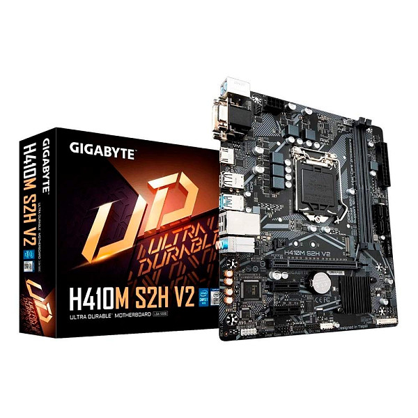 Placa-Mãe Gigabyte H410M S2H, Intel, LGA1200, m-ATX, DDR4, Preto
