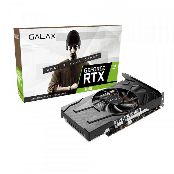 Placa de Video Galax GeForce RTX 3050 1-Click OC v2, 8GB GDDR6, LHR, DLSS, Ray Tracing - 35NSL8MD5YBP