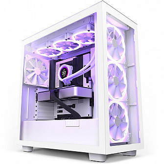 Gabinete NZXT H7 Elite, Mid Tower, ATX, Lateral e Frontal em Vidro Temperado, 3x Fan RGB, Branco - CM-H71EW-01