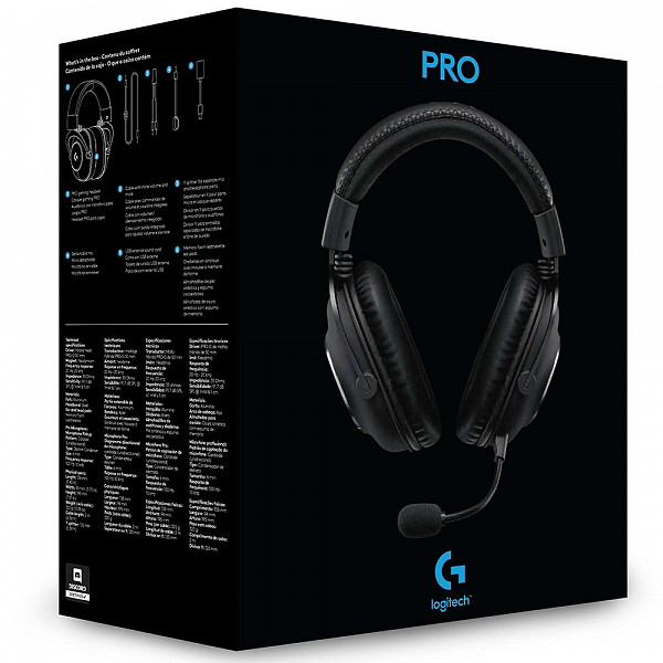 Headset Gamer Logitech G PRO, Stereo, Drivers Pro-G de 50 mm - 981-000811