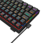 Teclado Mecânico Gamer Redragon Phantom, Iluminação Rainbow, Switch Marrom, Cabo USB-C Removível, ABNT2, Preto - K629-KB (PT-BROWN)