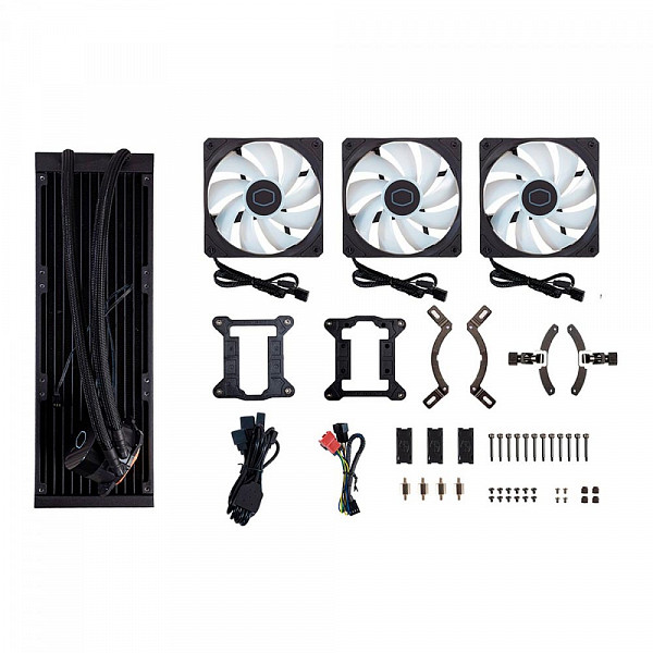 Water Cooler Cooler Master MasterLiquid 360L Core ARGB, 360mm, Intel-AMD, Preto, MLW-D36M-A18PZ-R1