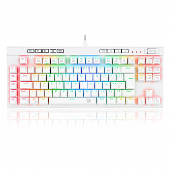 Teclado Óptico Gamer Redragon Magic-Wand PRO RGB, RGB, Switch Marrom, ABNT2, 12 Teclas Multimídia, Branco - K587W-RGB-PRO (PT-BROWN)