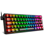 Teclado Mecânico Gamer Redragon Fizz Clear Black, RGB Chroma Mk.II, Cabo USB-C Removível, ABNT2, Preto - K617CTB-RGB