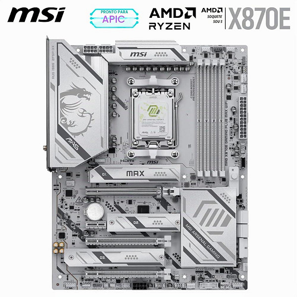 Placa-Mãe MSI X870E Gaming Plus Max WIFI DDR5 AMD X870E AM5 911-7E70-024