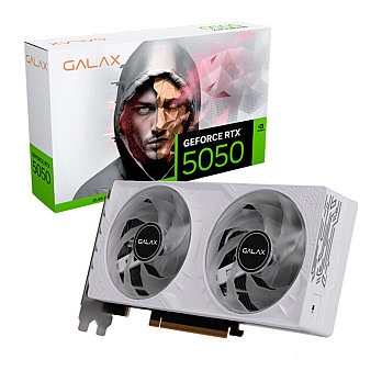 Placa de Vídeo GALAX RTX5050 1-Click OC  White 128BITS GDDR6  NVIDIA Geforce, 8GB, DLSS 4, 55NSL8MHCZBS