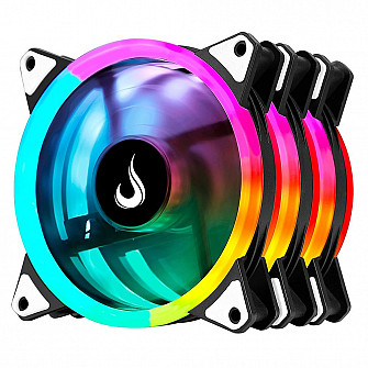 Cooler Fan Rise Mode Energy, 3 Unidades, 120mm, ARGB, Preto - FN-02-RGB-5V