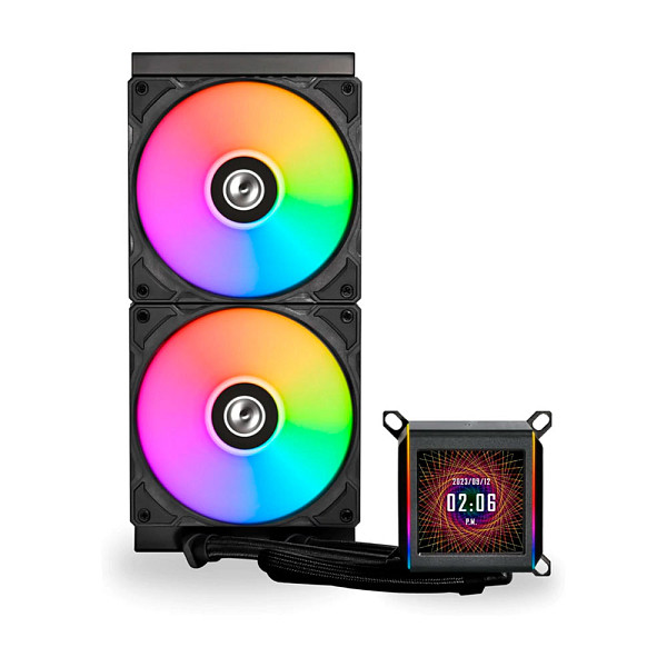 Water Cooler Lian Li Galahad GA II LCD 280, ARGB, Preto, 280mm, Intel LGA1700, LGA1200, LGA115x e AMD AM5, AM4 - GA2ALCD28B