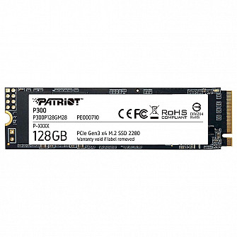 SSD 128 GB Patriot P300, M.2 2280, PCIe Gen3x4, Leitura: 1600MB/s e Gravação: 600MB/s, NANDXtend ECC - P300P128GM28