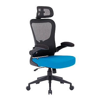 Cadeira de Escritório Ergonômica DT3 Vita Headrest, Até 110Kg, Mesh Spandex, Azul - 14229-8