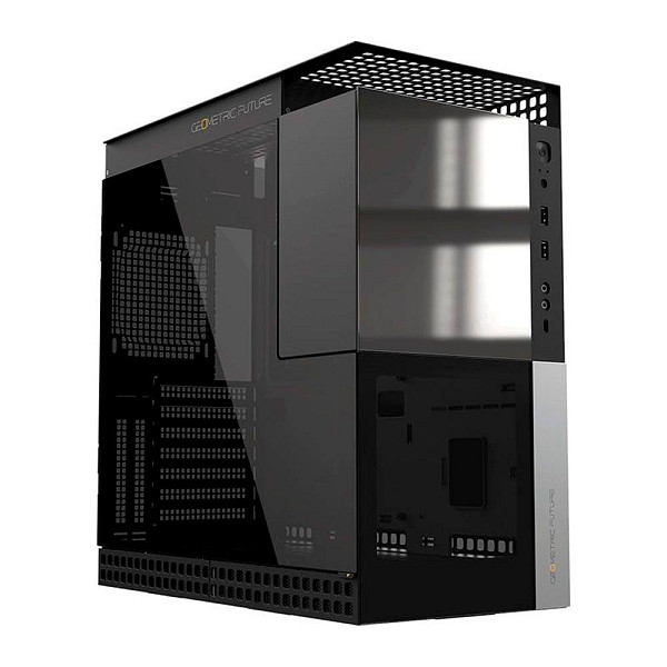 Gabinete Gamer Geometric Future Model 4 Caliburn, Mid-Tower, Lateral de Vidro, Preto, GEO-M4-CAL