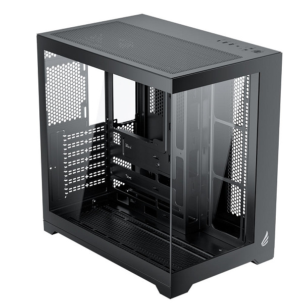 Gabinete Gamer VINGAR Misterium Mid Tower S/Fan, Vidro Temperado, USB-C, Suporte ATX, Preto