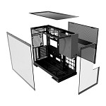 Gabinete Gamer Geometric Future Model 5, ARGB, Mid-Tower, Lateral de Vidro, Com 5 Fans, Preto e Cinza, GEO-M5F-BG