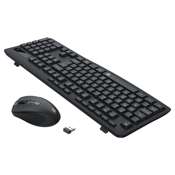 Kit Teclado e Mouse Office Redragon Membrana S/Fio USB 2.4GHz Full Size 4000DPI Preto - BS-7367-B
