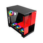 Gabinete Gamer Redragon Eternal P&V, Mid Tower, ARGB, ATX, Lateral em Vidro, Sem Fans, Preto e Vermelho - CA-612BR