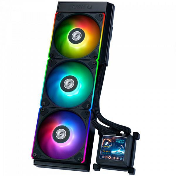 Water Cooler Lian Li Hydroshift LCD, 360mm, ARGB, Com Display, Intel/AMD, Preto, HSLCD36RB