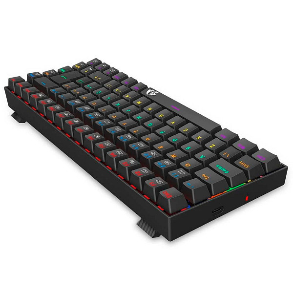 Teclado Mecânico Gamer Redragon Phantom, Iluminação Rainbow, Switch Marrom, Cabo USB-C Removível, ABNT2, Preto - K629-KB (PT-BROWN)