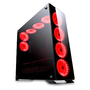 Gabinete Redragon IRONHIDE FULLTOWER com Lateral em Vidro, iluminação Chroma e Controle Remoto GC-801