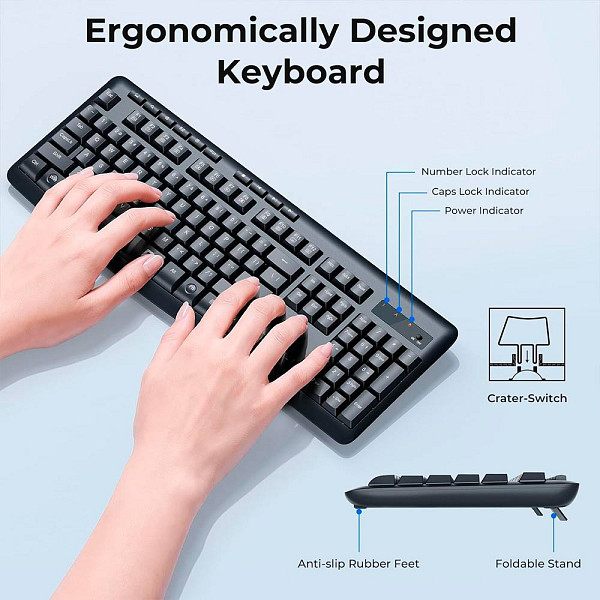 Combo Teclado E Mouse Redragon Office Bs-7367, Sem Fio Preto
