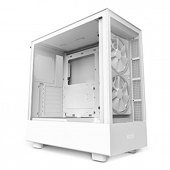 Gabinete NZXT H5 Elite Edition, Mid Tower, RGB, ATX, Lateral e Frontal em Vidro Temperado, 3x Cooler Fan, Branco - CC-H51EW-01