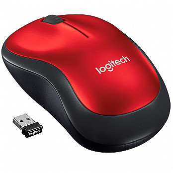 Mouse Logitech M185 Sem Fio Vermelho 1000DPI - 910-003635
