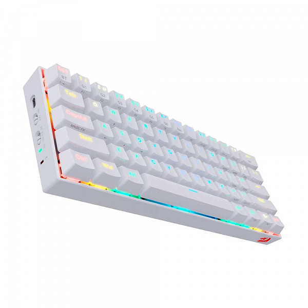 Teclado Gamer Redragon Mecânico Draconic 60% Rgb Branco Switch Brown K530 Sem Fio - Open Box