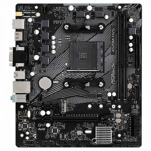 Placa-Mãe ASRock A520M-HVS, AMD AM4, Micro ATX, DDR4