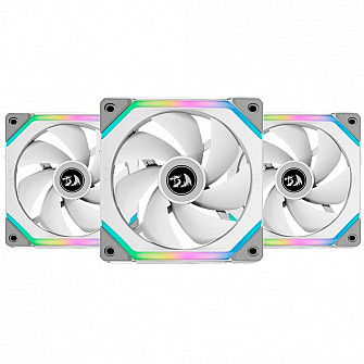 Kit Fan Com 3 Unidades Lian Li Uni Fan Redragon Spec Lunar, 120mm, ARGB, White, UF-SL120-3W SI