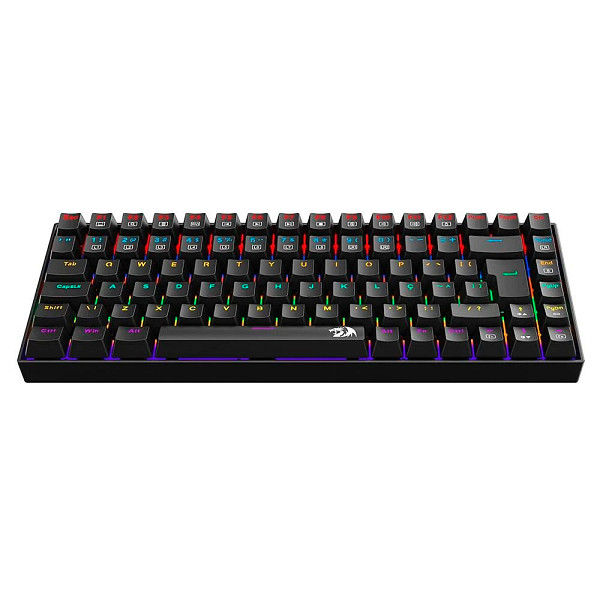 Teclado Mecânico Gamer Redragon Phantom, Iluminação Rainbow, Switch Marrom, Cabo USB-C Removível, ABNT2, Preto - K629-KB (PT-BROWN)