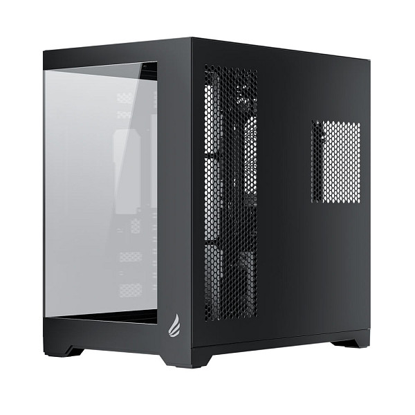 Gabinete Gamer VINGAR Misterium Mid Tower S/Fan, Vidro Temperado, USB-C, Suporte ATX, Preto