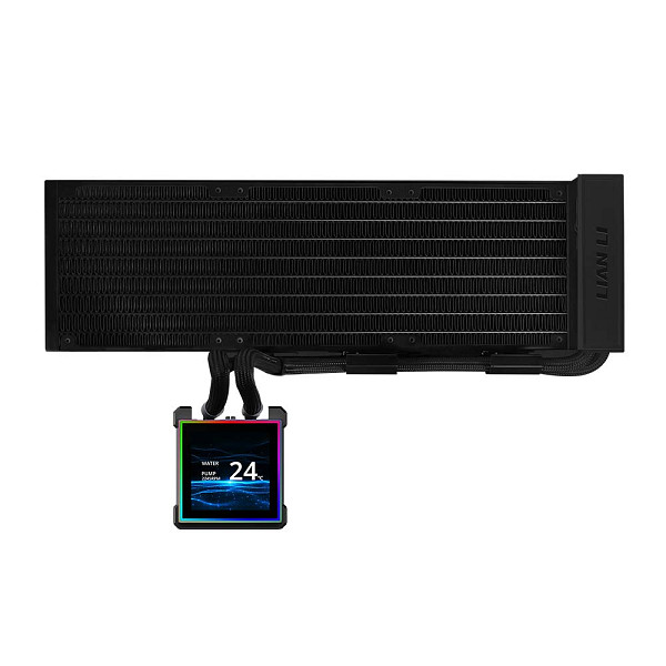 Water Cooler Lian Li Hydroshift II LCD-S Sem Fans Wireless Preto 360mm RGB com Tela LCD IPS 3.4” GHS2LCDS36NB