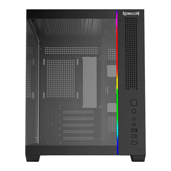 Gabinete Gamer Redragon Wideload Mini Lite RGB, Mini Tower, M-ATX, Sem Fans, Preto - CA-611B
