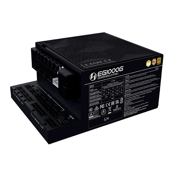 Fonte Lian Li EG1000G, 1000W, Full Modular, 80 Plus Gold, Preto, EG1000G-BK