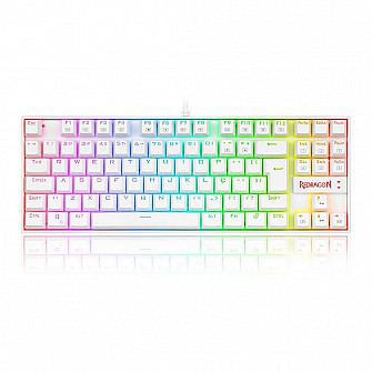 Teclado Magnético Gamer Redragon Kumara Pro, RGB, Switch Red, ABNT2, Branco - K552W-RGB-PRO (PT-RED)