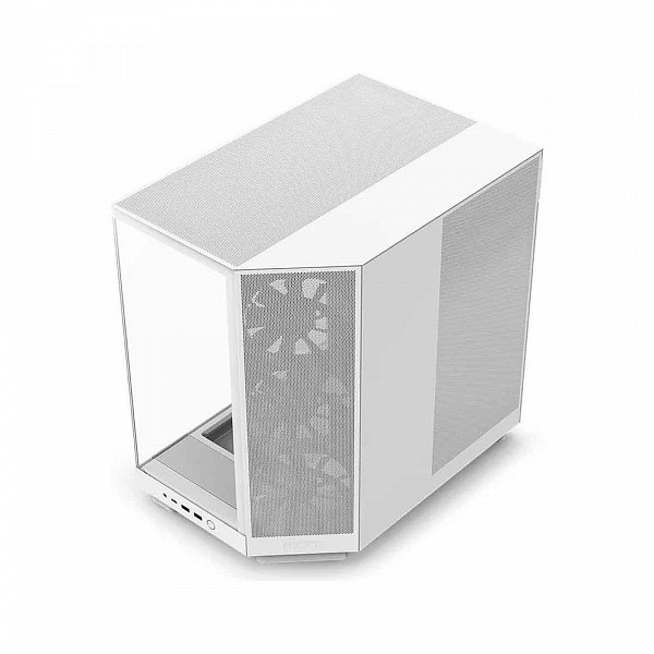 Gabinete Gamer NZXT H6 Flow, Flow Edition, ATX, Mid Tower, Lateral em Vidro Temperado, Branco - CC-H61FW-01