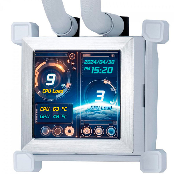 Water Cooler Lian Li Hydroshift LCD, 360mm, RGB, Com Display, Intel/AMD, Branco, HSLCD36RW