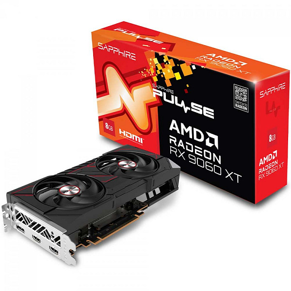 Placa de Vídeo SAPPHIRE RX 9060 XT PULSE AMD Radeon, 8GB, GDDR6, 20 Gbps, FidelityFX, RDNA 4 - 11350-04-20G