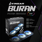 Kit com 3 Ventoinhas Vingar ARGB 120mm com Controladora, Espelho Infinito, Branco Transparente - VT-VG-SX_F317