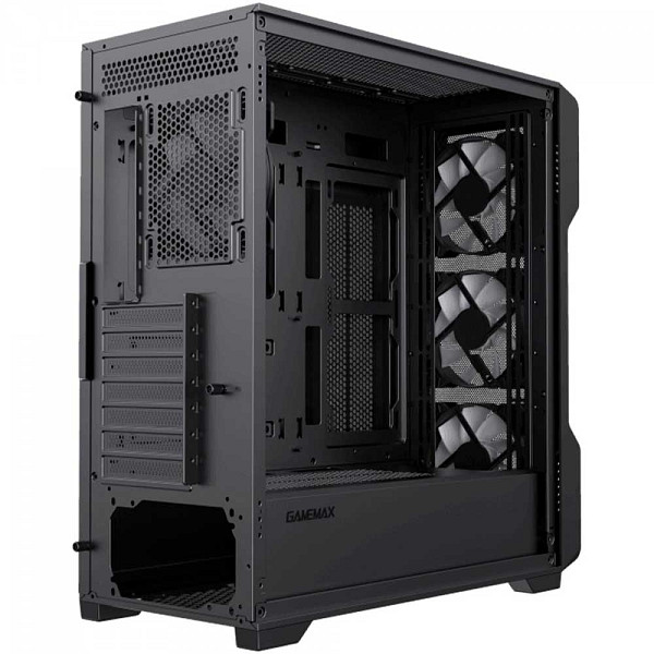 Gabinete Gamer Gamemax Siege Black, Mid Tower, EATX, Vidro Temperado, Preto, Sem Fonte, Sem Fan