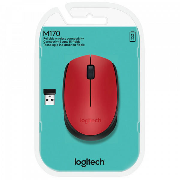 Mouse Logitech M170 Sem Fio Vermelho 910-004941