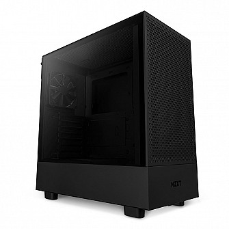 Gabinete NZXT H5 Flow, Mid Tower, RGB, ATX, Lateral e Frontal em Vidro Temperado, 2x Cooler Fan, Preto - CC-H51FB-01