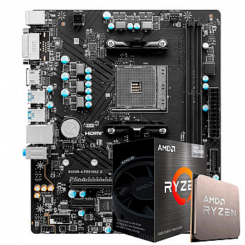 Kit Upgrade, AMD Ryzen 5 4500, Placa Mãe Chipset B450, Memória DDR4 16GB