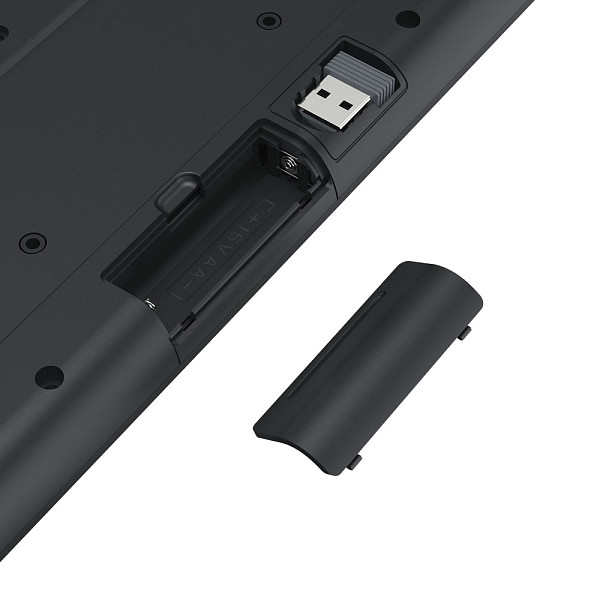 Kit Teclado e Mouse Office Redragon Membrana S/Fio USB 2.4GHz Full Size 4000DPI Preto - BS-7367-B