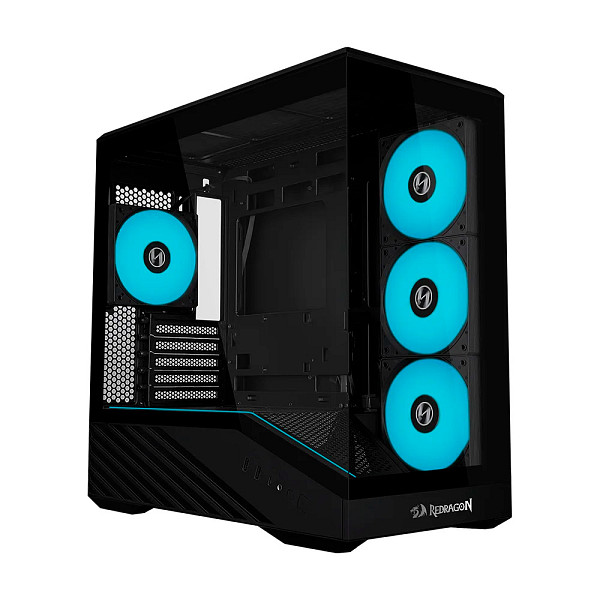 Gabinete Gamer Redragon V100r, Mini Atx, Com 4 Fans, ARGB, Preto - OE809RX