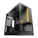Gabinete Gamer Geometric Future Model 3, Mini-Tower, Lateral de Vidro, Preto e Cinza, GEO-M3-BG
