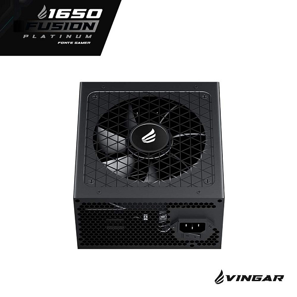 Fonte Gamer VINGAR Fusion 1650W Platinum, 1650W, Teclab Extreme, Modular, PFC Ativo, Com Cabo, Preto