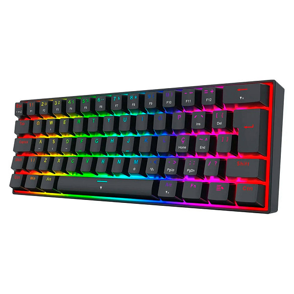 Teclado Magnético Gamer Redragon Fizz, 60%, RGB, 8000Hz, Rapid Trigger, Switch Linear, Preto - K617RGB-M