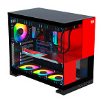 Gabinete Gamer Redragon Eternal P&V, Mid Tower, ARGB, ATX, Lateral em Vidro, Sem Fans, Preto e Vermelho - CA-612BR